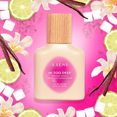 5 SENS In Too Deep Eau de Parfum 1.0 Fl Oz - Vegan, Lasting Gourmand Fragrance with Vanilla & Bergamot