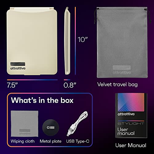 Portable LED Makeup Mirror; Magnetic Vanity Mirror with Lights to Attach Your Phone for Selfies & Vlogs; Travel Mirror with Lights
