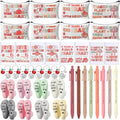 Boho Teacher Gifts Set - Heart Design Makeup Bag Socks Notebooks Keychains (40 Pieces)