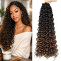 18 Inch Curly Crochet Hair for Black Women - 8 Packs, Boho Beach Wave