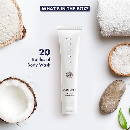 Infusé 20-Pack 1 oz Travel Body Wash Set for Hotels & Airbnb