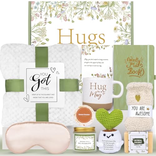 Birthday Gifts for Women,Self Care Hug Gifts Baskets,Get Well Soon Spa Package Box,After Surgery,Feel Better,Cancer,Sympathy,Thinking of You,Chemo,Cheer,Gifts for Women Grandma Her New Mom Birthday