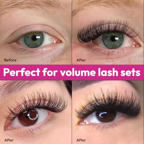 Eyesy Lash 1200 Easy Promade 5D Lash Fans Tray - 0.07 Curl CC Mixed Lengths 8-16mm