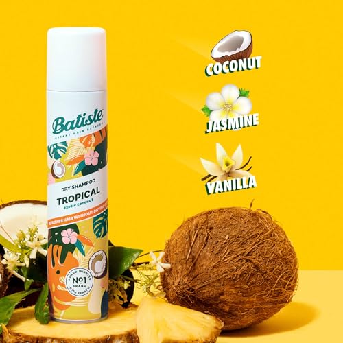 Batiste Tropical Dry Shampoo Set - 2 x 5.71 oz Waterless Hair Refresh & Volume