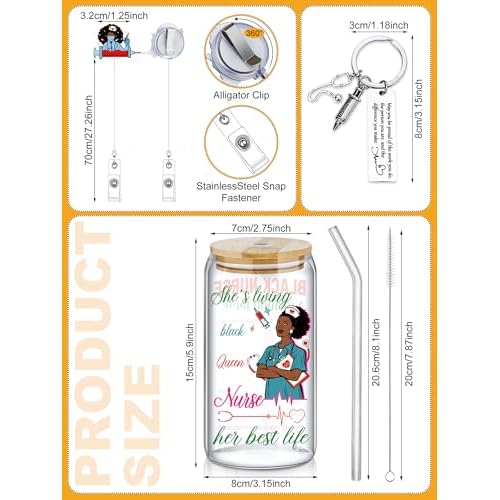 Quelay 10 Pcs Black Gifts Set for Women African Appreciation Gift for Retirement Work Accessories