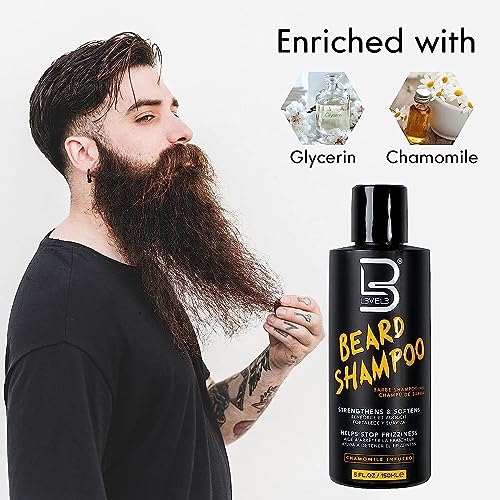 L3 Level 3 Beard Shampoo - Nourishing & Softening for Men - 5 Fl Oz Pack of 2