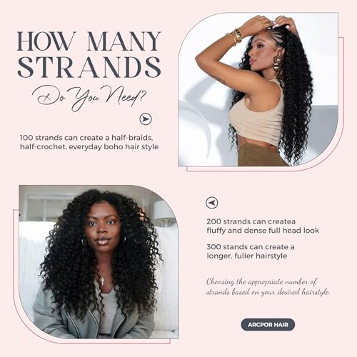 16 Inch Crochet Hair Extensions - Human-Hair-Like Feather Blends, 100 Roots, 4#
