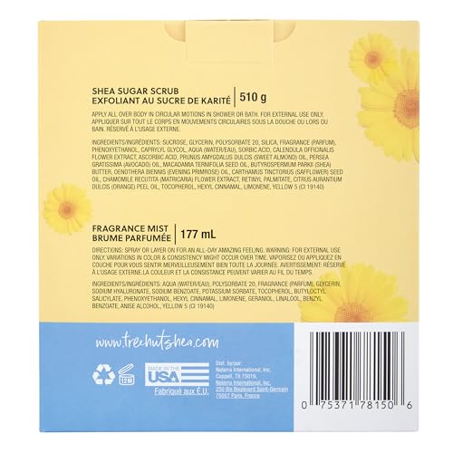 Tree Hut Dewy Daisy Gift Set, Exfoliating Body Scrub & Hydrating Body Spray, Skin Care Bundle, 18 & 6 fl oz