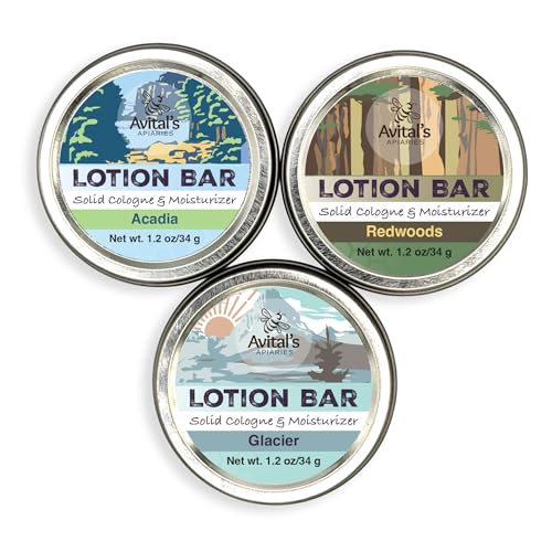 Natural Beeswax Lotion Bar Gift Set - 3-Pack with Shea & Mango Butters