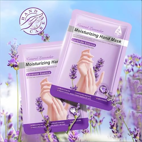 Moisturizing Hand Masks Set - Hydrating Collagen Gloves for Dry Skin, Lavender Scent