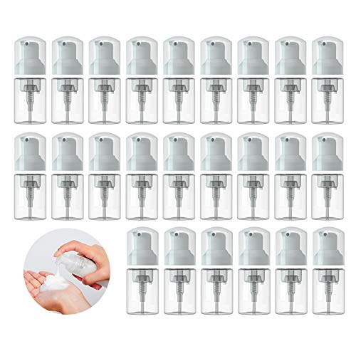 1oz/30ml Travel Foam Pump Bottle Set - 24 Refillable Clear Soap Dispensers