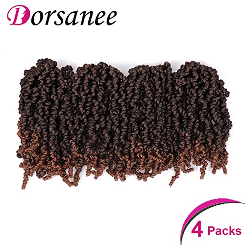Dorsanee 10 Inch Pre-Twisted Spring Twist Crochet Hair, 4 Packs, T30#