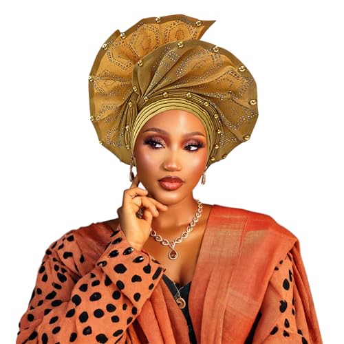 African Nigerian Gele Head Wrap for Women - Wedding & Party Turban