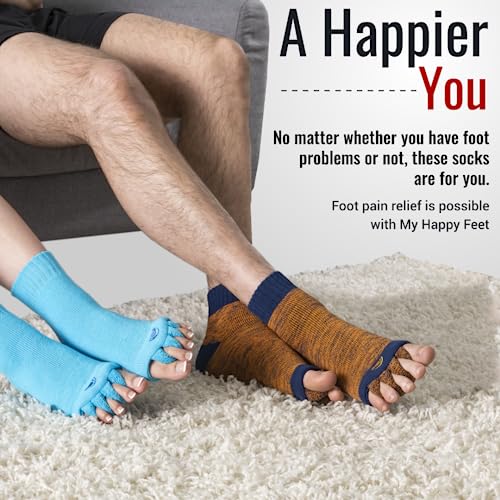X-Large Green & Black Toe Separator Socks for Foot Alignment Men Women
