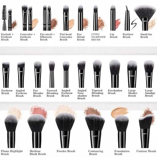 KUORYZAL Black Makeup Brushes Set 70Pcs Professional Synthetic Face & Eye Brush Kit - Variation 5243K