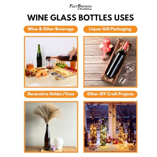 Blue 750ml Cobalt Wine Bottles with Corks - 48 Pack, Bordeaux Style - Variation of THIS listing