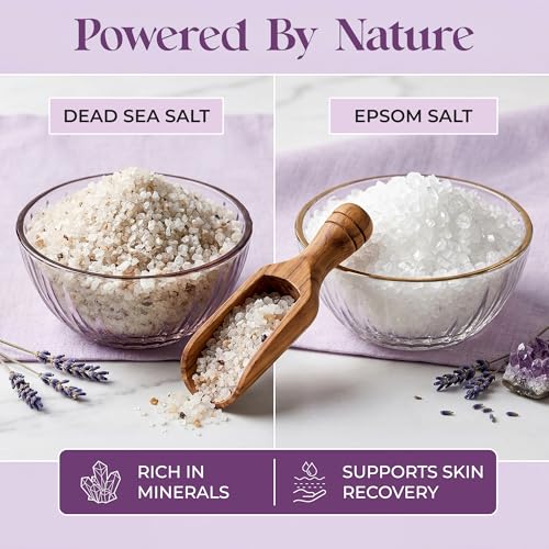 Sitz Bath Salt Set for Hemorrhoid & Postpartum Relief - Dead Sea & Epsom with Lavender & Tea Tree, 2lb