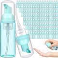 Dandat 120 Pcs 2 oz Plastic Foam Soap Dispensers Bulk Refillable Foaming Pump Bottle Empty Mini Shampoo Lash Cleaning Bottles for Travel Cosmetics Hand Soap(Green)