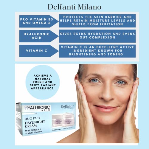 Delfanti-Milano ? HYALURONIC AGE DEFYING DAY CREAM ? Face and Neck Moisturizer ? Made in Italy
