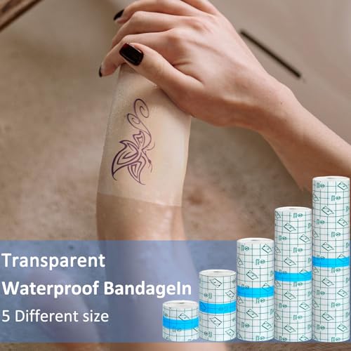 Waterproof Tattoo Aftercare Bandage Wrap - 20 Rolls for Healing & Shower