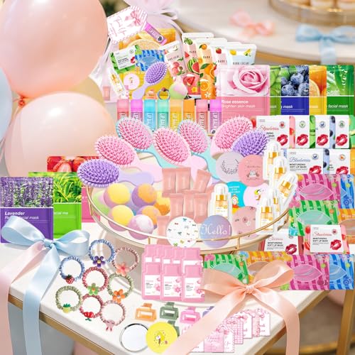 Spa Party Supplies Kit for Women - Face Masks, Lip Balm, Foot Bombs & More