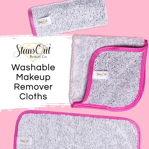 StansOut Makeup Towels - Pack of 3 Reusable Makeup Remover Cloths - Microfiber Facial Towels for Makeup Removal - Washcloths for Gentle Cleansing - Soft Towels for Face and Body Care, 12x12 in, Gray.