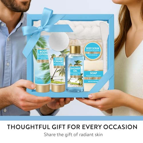 Ocean Gift Set for Women 8-Piece Spa & Bath Collection - Refreshing Sea-Inspired Skincare