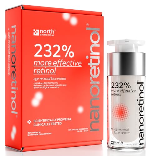 NANORETINOL, the Retinol Serum 232% more Effective - Clinically Proven - Encapsulated Nano Retinol Serum for Face & Eye Contour - Anti-Aging & Dark Spots Remover - Less Irritating than Tretinoin