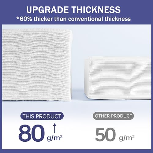 Unscented Disposable Face Towels - 600 Count (6 Pack), Ultra Soft & Reusable