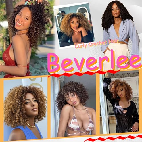 Beverlee 12 Inch Curly Crochet Hair - 8 Packs of Synthetic Pre Looped Wavy & Yanky Twist for Black Women