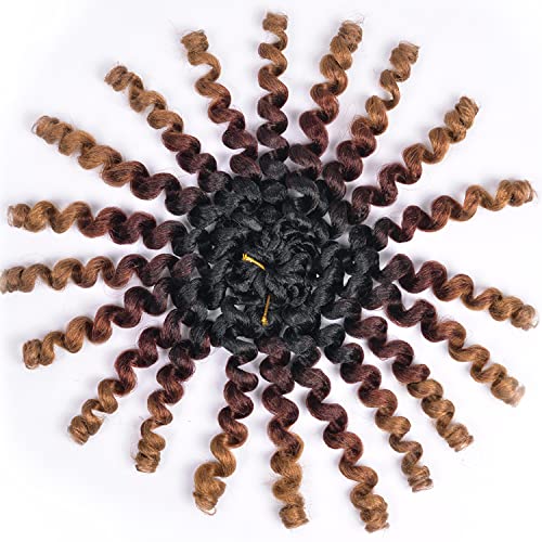 Luoyudu 8 Inch Wand Curl Crochet Hair T1B/27/30 - 5 Pack Jamaican Bounce Extensions