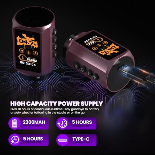 Wireless Tattoo Battery Pack 2x 2300mAh for Tattoo Machines
