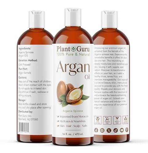 Pure Argan Oil for Hair & Skin - 16 Fl Oz, Cold Pressed, Natural Moisturizer