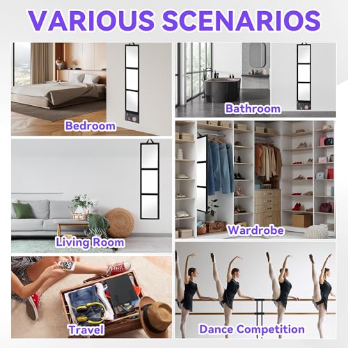 Full Length Folding Travel Mirror with Storage Bag - 47x13in Body & Dance Mirror