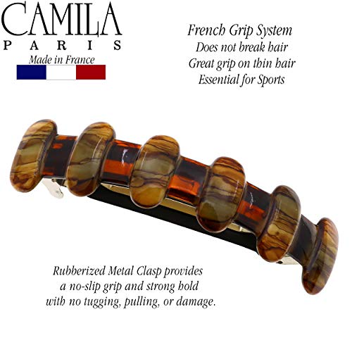 French Hair Barrettes for Girls - Tortoise Shell Automatic Claw Clip for Thick & Wavy Hair