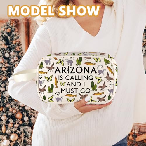 XYANFA State Lover Makeup Bag Desert Vacation Souvenir Gift Arizz ona Is Calling And I Must Go Cosmetic Bag