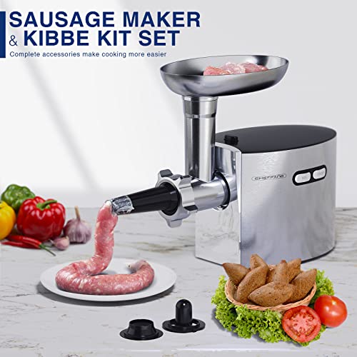 CHEFFANO AZ-MG091DG Heavy Duty Electric Meat Grinder 2800W Max with 2 Blades & Sausage Kit
