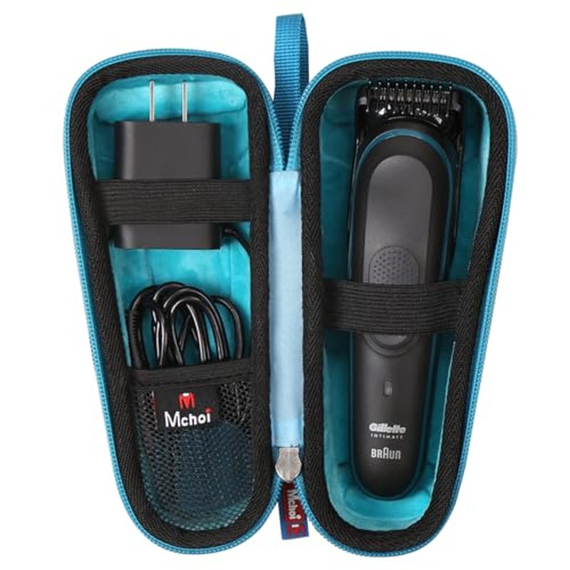Mchoi Hard Case Suitable for Gillette Intimate Men¡¯s Manscape Pubic Hair Trimmer, Waterproof Shockproof Manscaping Body Groomer Protective Case, Case Only, Black