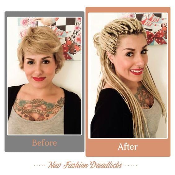 24 Inch Straight Dreadlock Extensions - 30 Strands, Synthetic Hair, Handmade