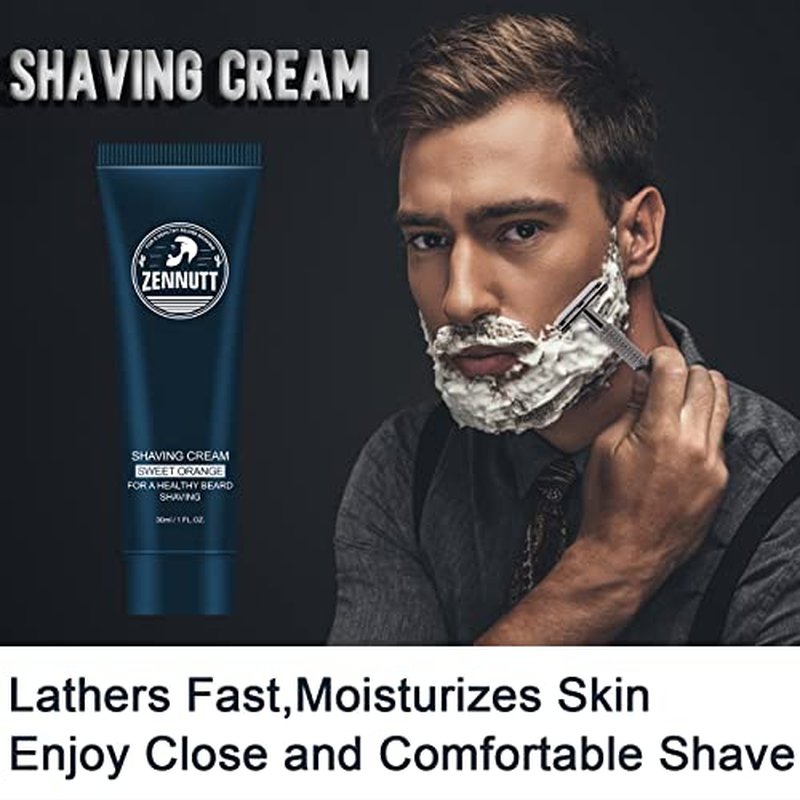 4 Packs Shaving Soap w/Shaving Bowl,Shaving Brush,Shaving Cream,Unqiue Gift Set Mens Shaving Kit for Christmas Stocking Stuffers for Him Boyfriend Dad Adult Husband Birthday Valentines Day
