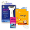 Amop? Pedicure Value Kit, Spa Pampering Pack, Self-Care & Relaxation Gift, contains Pedi Perfect Electric Callus Remover Foot File, 2 Macadamia Oil PediMask Foot Masks, 2 Roller Heads ? 4 pieces