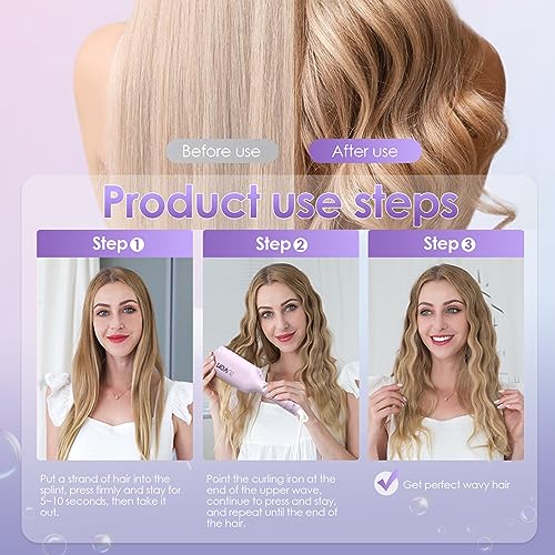 NOVUS Purple 1.25 Inch Curling Iron & Hair Waver with Ceramic Dual Barrel, Ionic Technology, Auto Shutoff