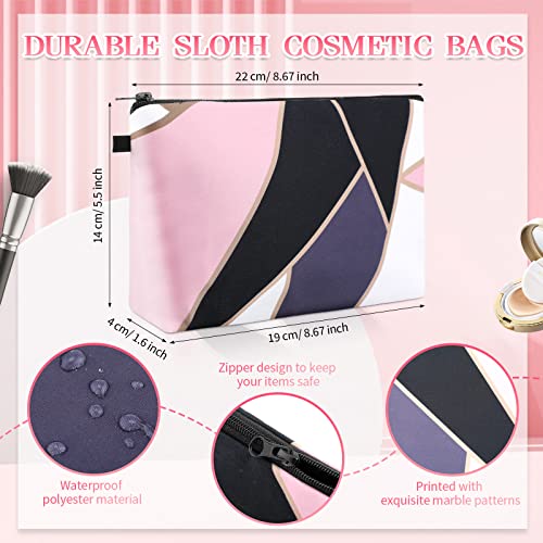 Sanwuta Marble Style Waterproof Makeup Bags Set of 12 Large Cosmetic Pouches
