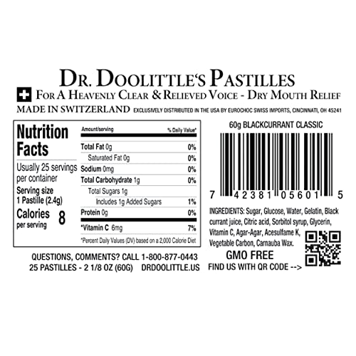Blackcurrant Fruit Pastilles for Voice & Throat Relief - Multipack of 3, Travel Size & Tin
