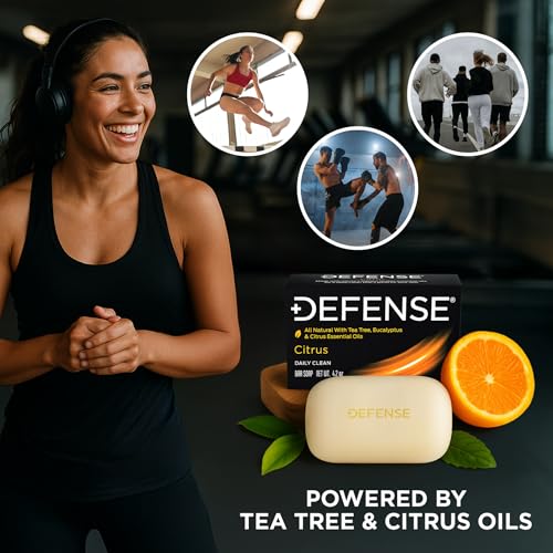 Defense Soap Citrus Bar 3PK - Natural All-Natural Body Wash with Tea Tree & Eucalyptus, 4.2 oz Each - Variation: Citrus / 4.2 Ounce Pack of 3