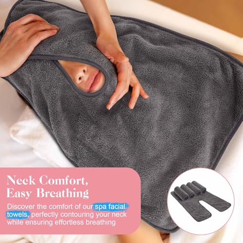 Spa Facial Towels Microfiber 15x23.5 Inch U-Shape Split Design - Soft & Absorbent