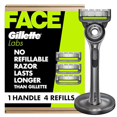 Men's Razor with 5 Blades, Exfoliating Bar & Magnetic Stand – Gillette