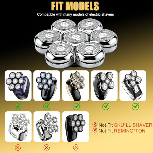 MEMIRY 2-Pack 7D Magnetic Floating Replacement Heads for Rotary Shavers