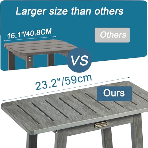 Gray Waterproof Shower Bench Seat with Storage Shelf - No-Slip Bathroom Foot Rest