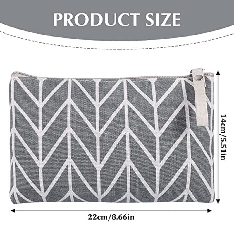8 Pcs Canvas Cosmetic Bag, Multi-function Travel Makeup Bag Cosmetic Pouch with Zipper Travel Toiletry Bag Small Makeup Pouch Christmas Gifts Stocking Stuffers for Women